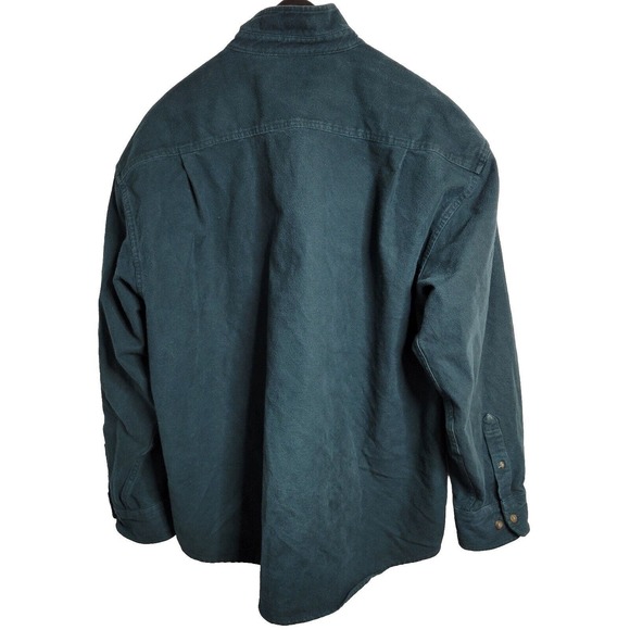 Cabelas Green Shirt Long Sleeve Jacket Size 2XL Hunting Outdoor Fish Button Up - Picture 2 of 16